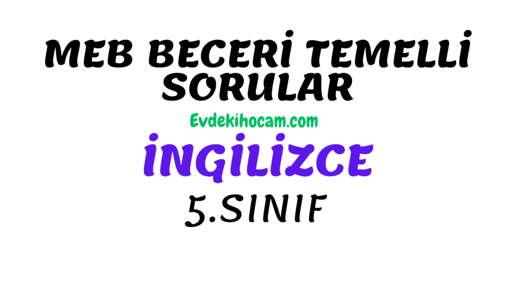 İngilizce MEB 5.Sınıf Beceri Temelli Sorular (Tüm Üniteler)